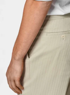 Pantaloni abito doppiopetto in cotone e lino