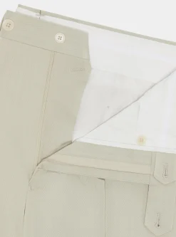 Pantaloni abito doppiopetto in cotone e lino