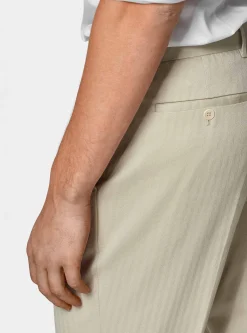 Pantaloni abito doppiopetto in cotone e lino