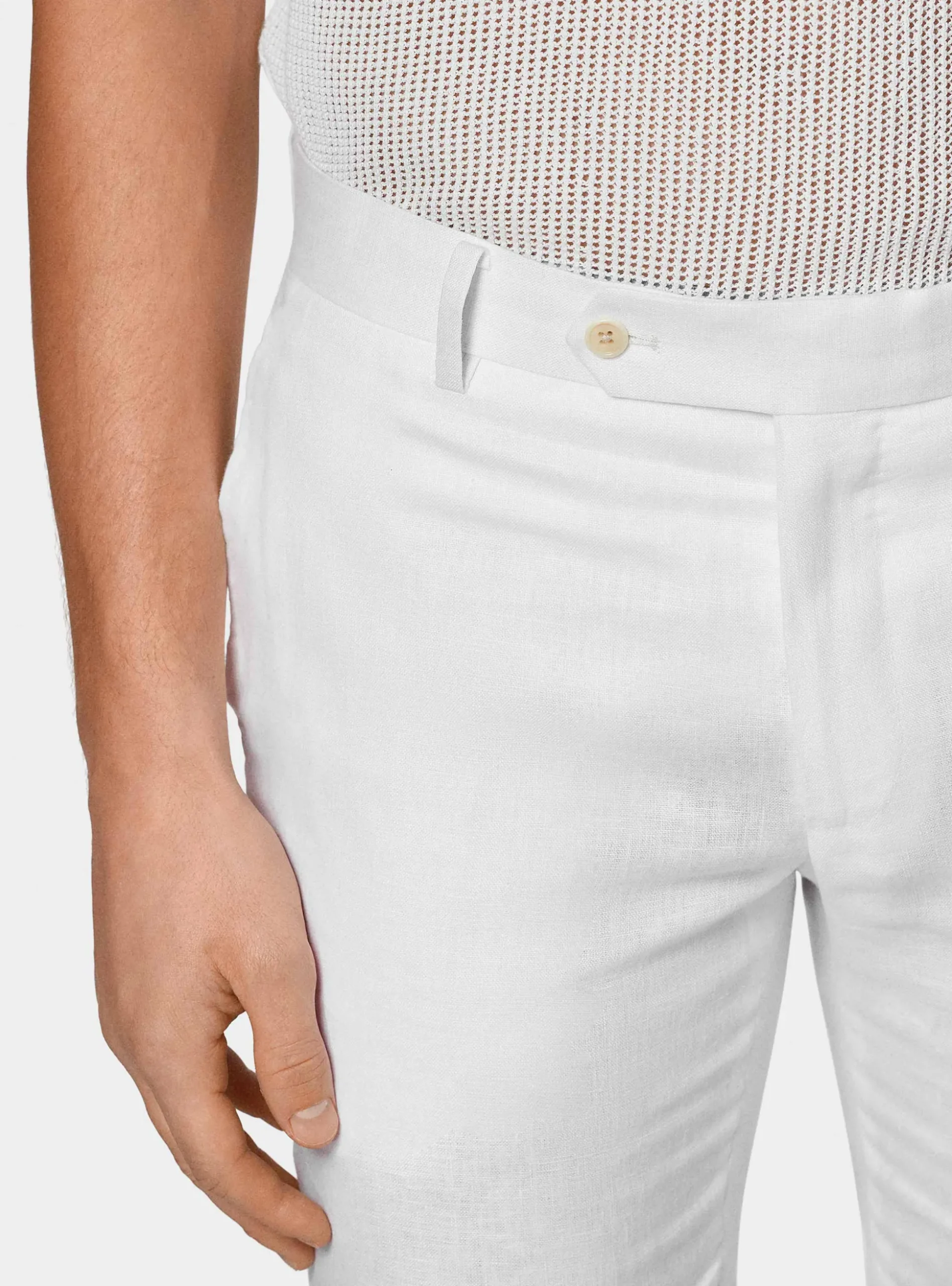 Pantaloni abito in puro lino