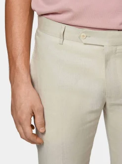 Pantaloni abito in puro lino