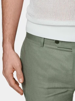 Pantaloni abito in puro lino