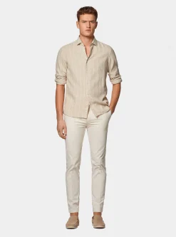 Pantaloni chino slim fit in cotone twill