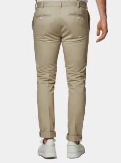 Pantaloni chino slim fit in cotone twill
