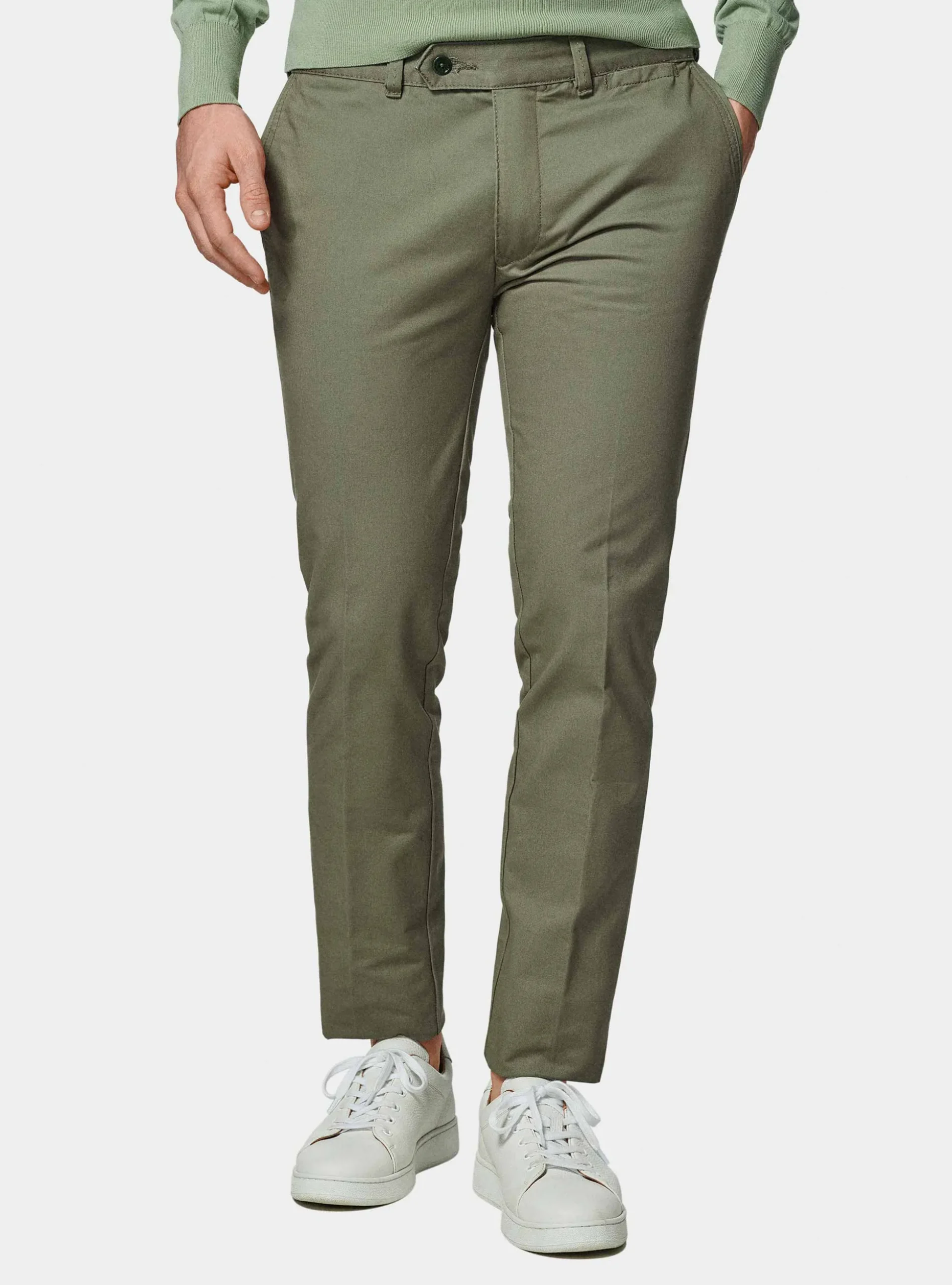 Pantaloni chino slim fit in cotone twill