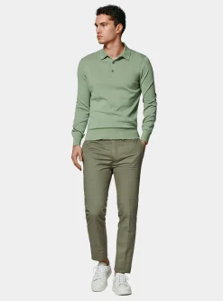 Pantaloni chino slim fit in cotone twill