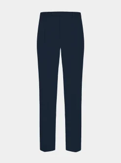 Pantaloni con pince in cotone popeline