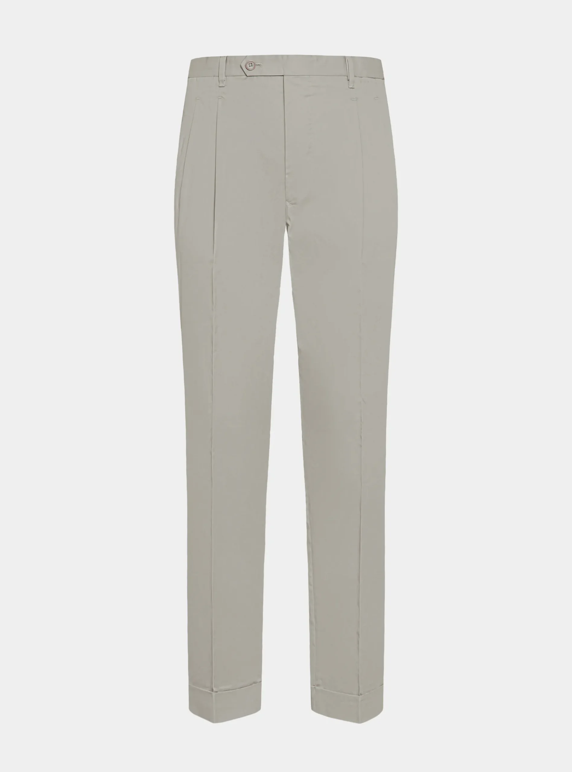 Pantaloni con pince in cotone popeline