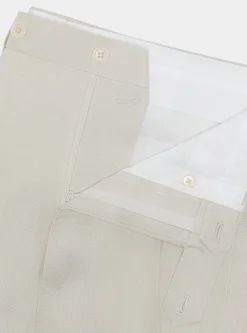 Pantaloni doppia pince in puro lino