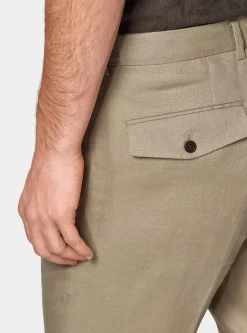 Pantaloni doppia pince in puro lino