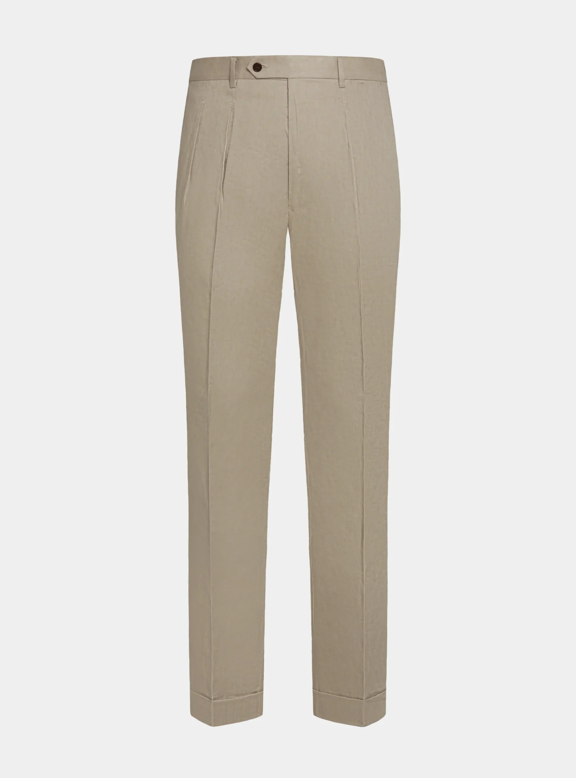 Pantaloni doppia pince in puro lino