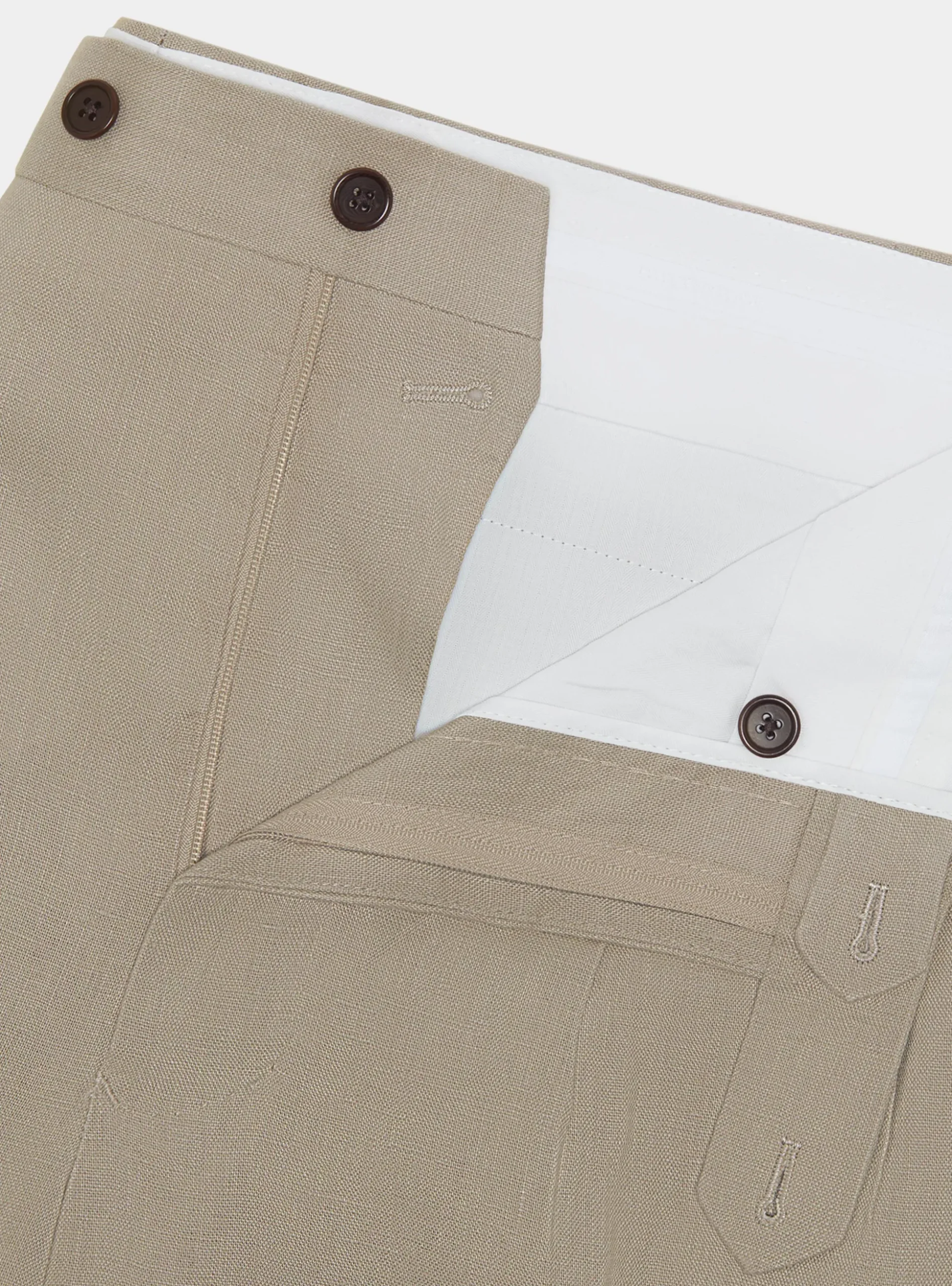 Pantaloni doppia pince in puro lino