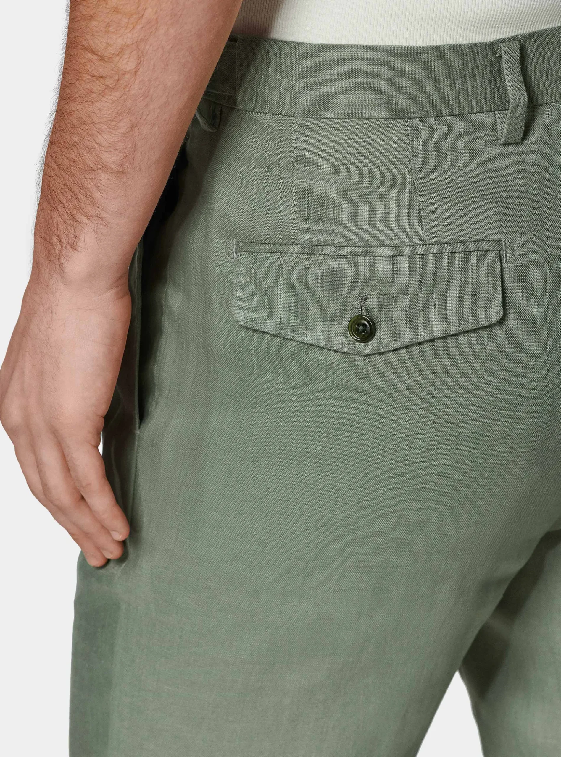 Pantaloni doppia pince in puro lino