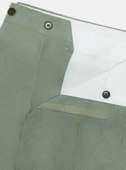 Pantaloni doppia pince in puro lino