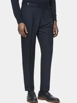 Pantaloni doppia pince in pura lana Vitale Barberis Canonico