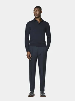 Pantaloni doppia pince in pura lana Vitale Barberis Canonico