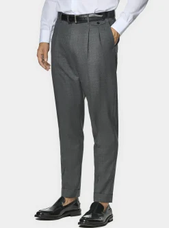 Pantaloni doppia pince in pura lana Vitale Barberis Canonico