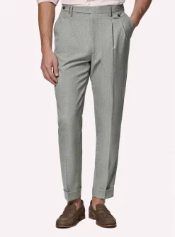 Pantaloni doppia pince in pura lana Vitale Barberis Canonico