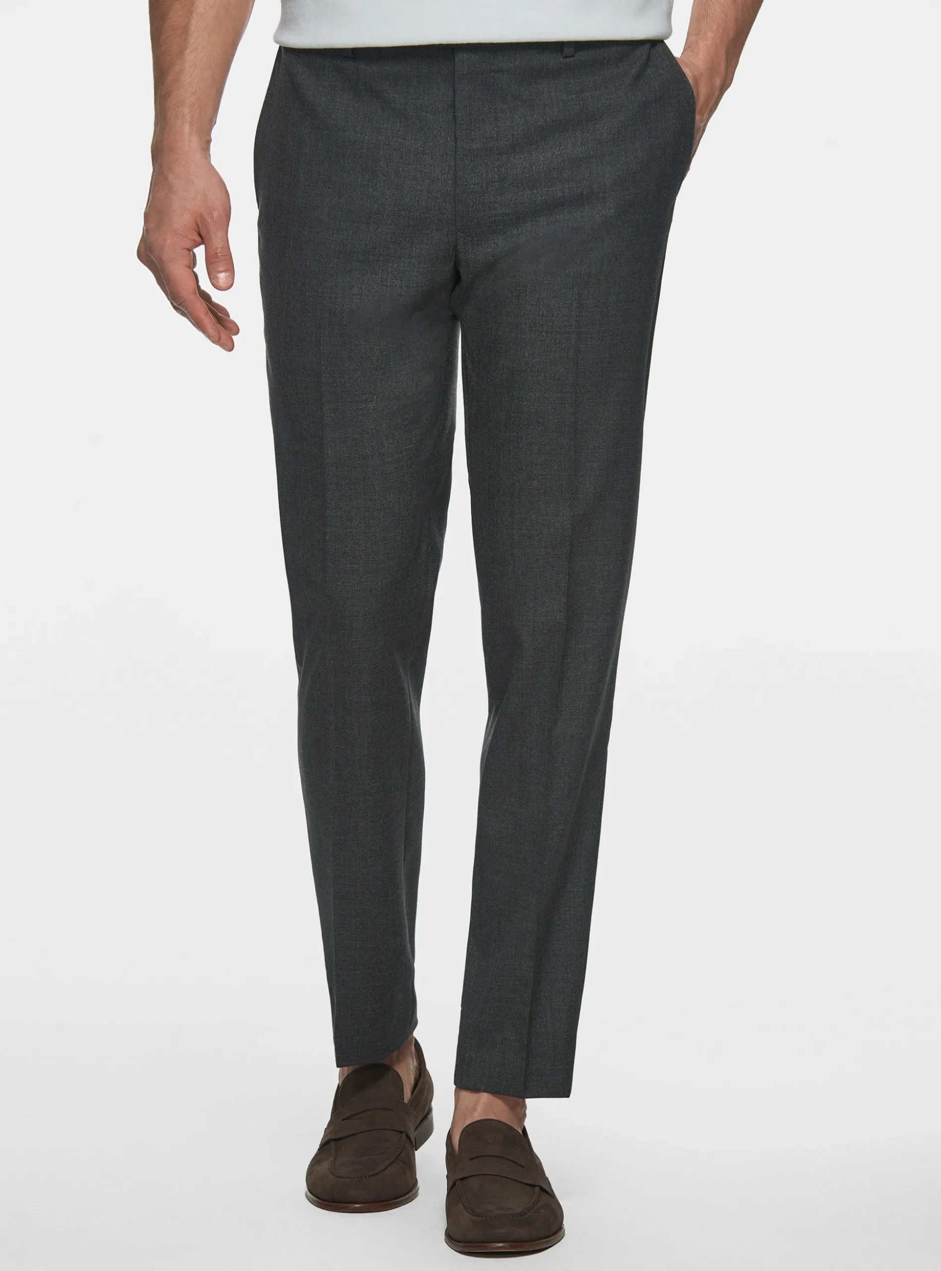 Pantaloni drop 4 in pura lana