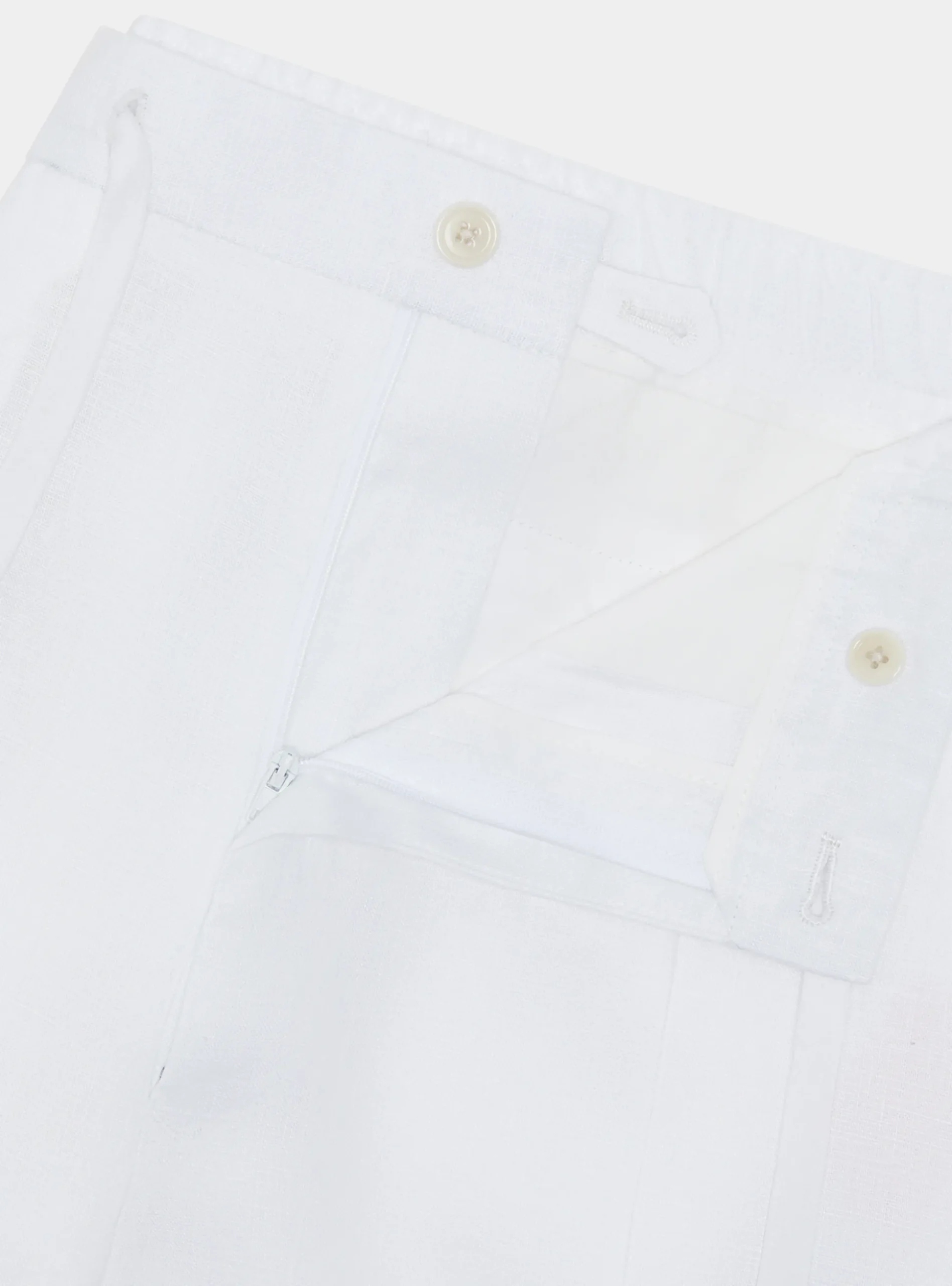 Pantaloni in puro lino con pince e coulisse