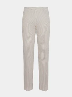 Pantaloni seersucker in misto cotone rigato