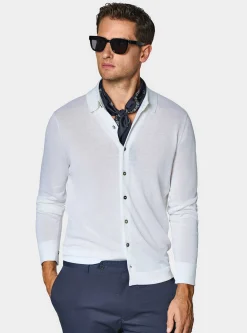 Polo camicia in maglia in cotone e seta