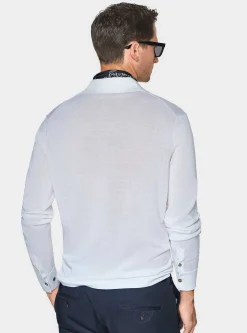 Polo camicia in maglia in cotone e seta