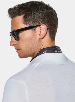 Polo camicia in maglia in cotone e seta