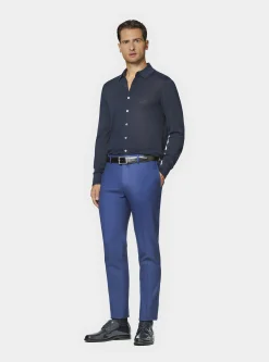 Polo camicia in maglia in cotone e seta