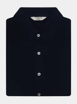 Polo camicia in maglia in cotone e seta