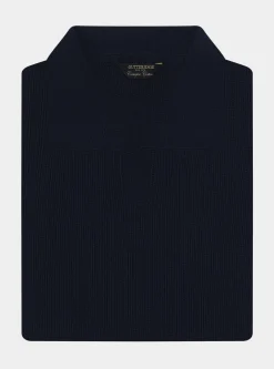 Polo in maglia traforata senza bottoni in cotone extrafine