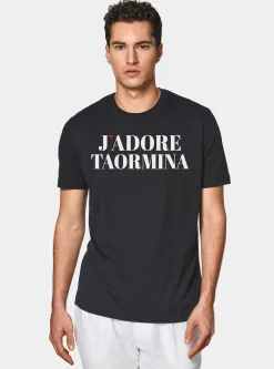T-shirt in cotone Supima con stampa J'adore Taormina