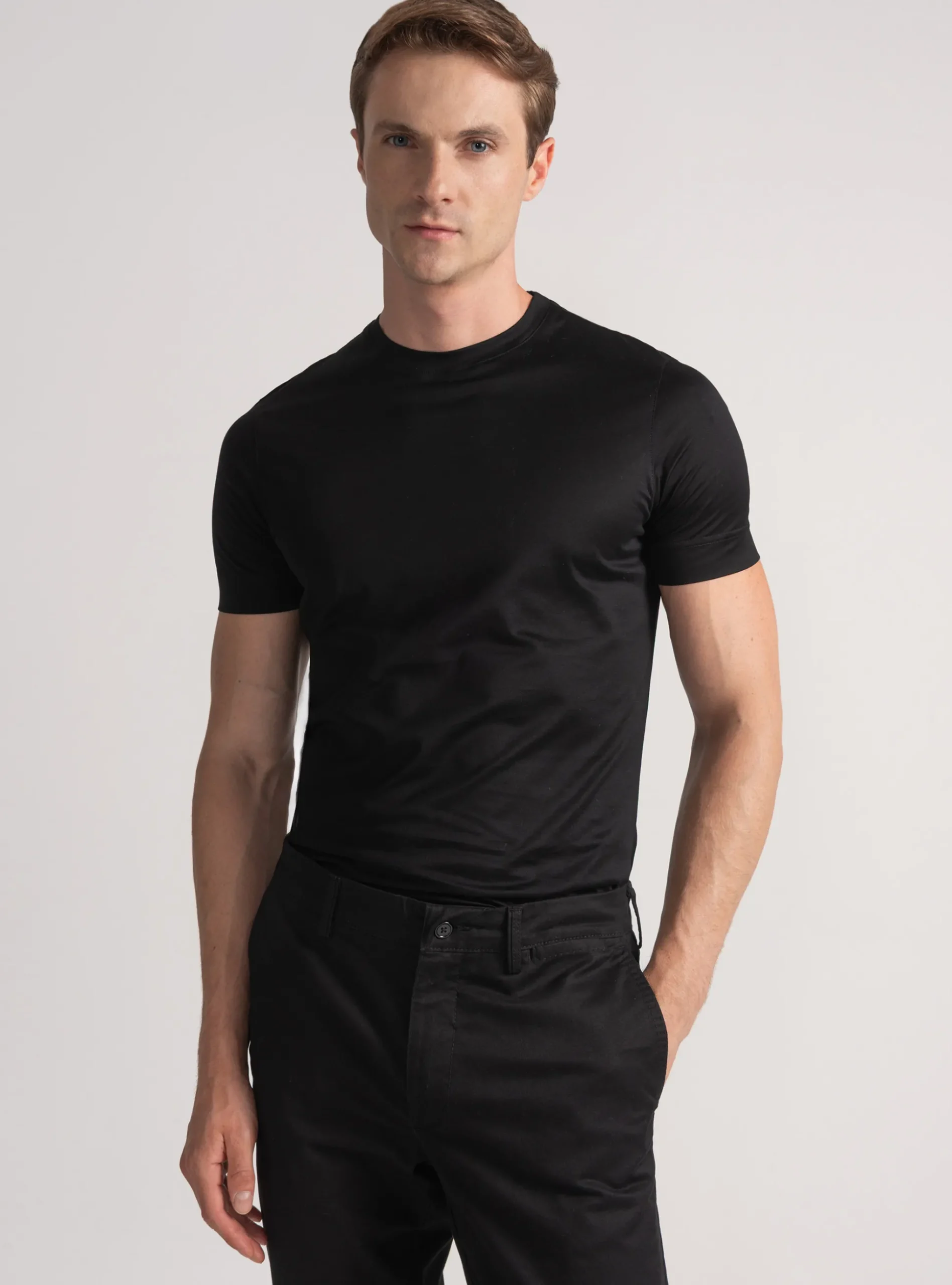 T-shirt manica corta in cotone filo di scozia
