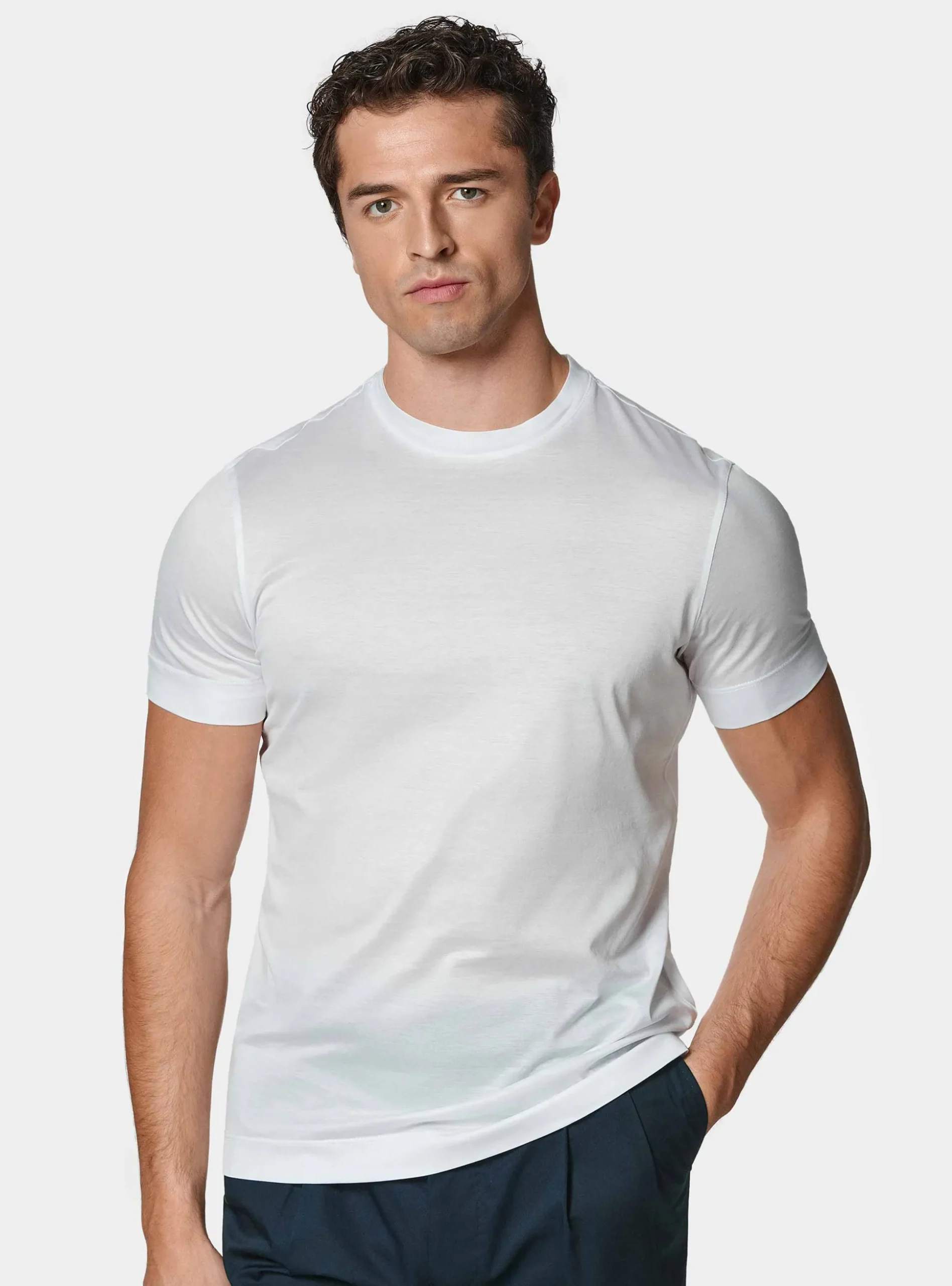 T-shirt mezza manica in filo di scozia