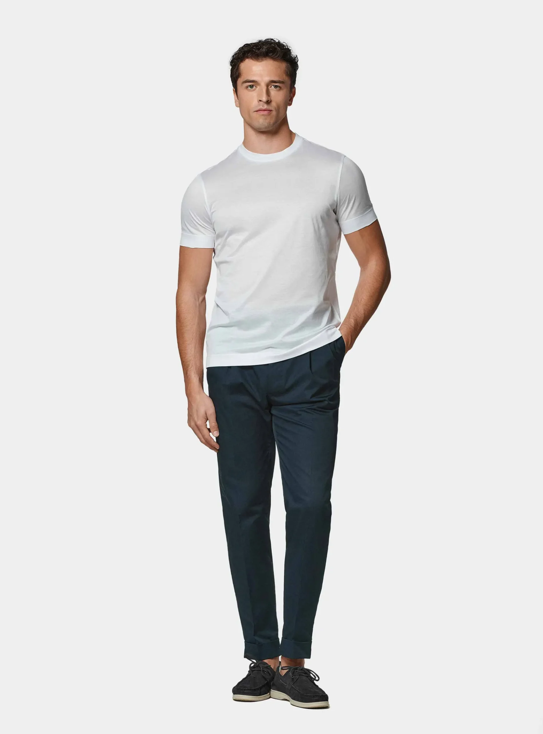 T-shirt mezza manica in filo di scozia
