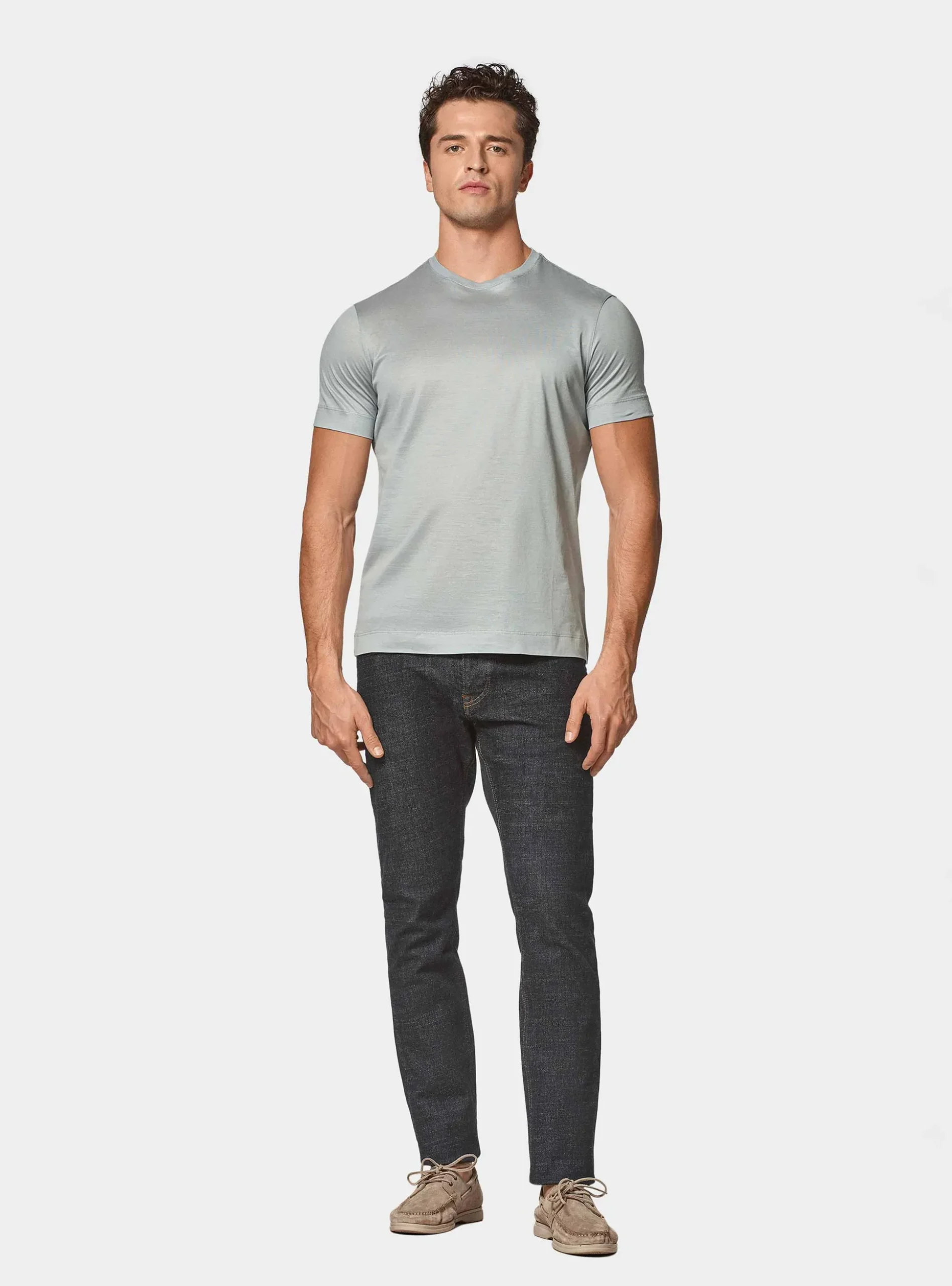 T-shirt mezza manica in filo di scozia